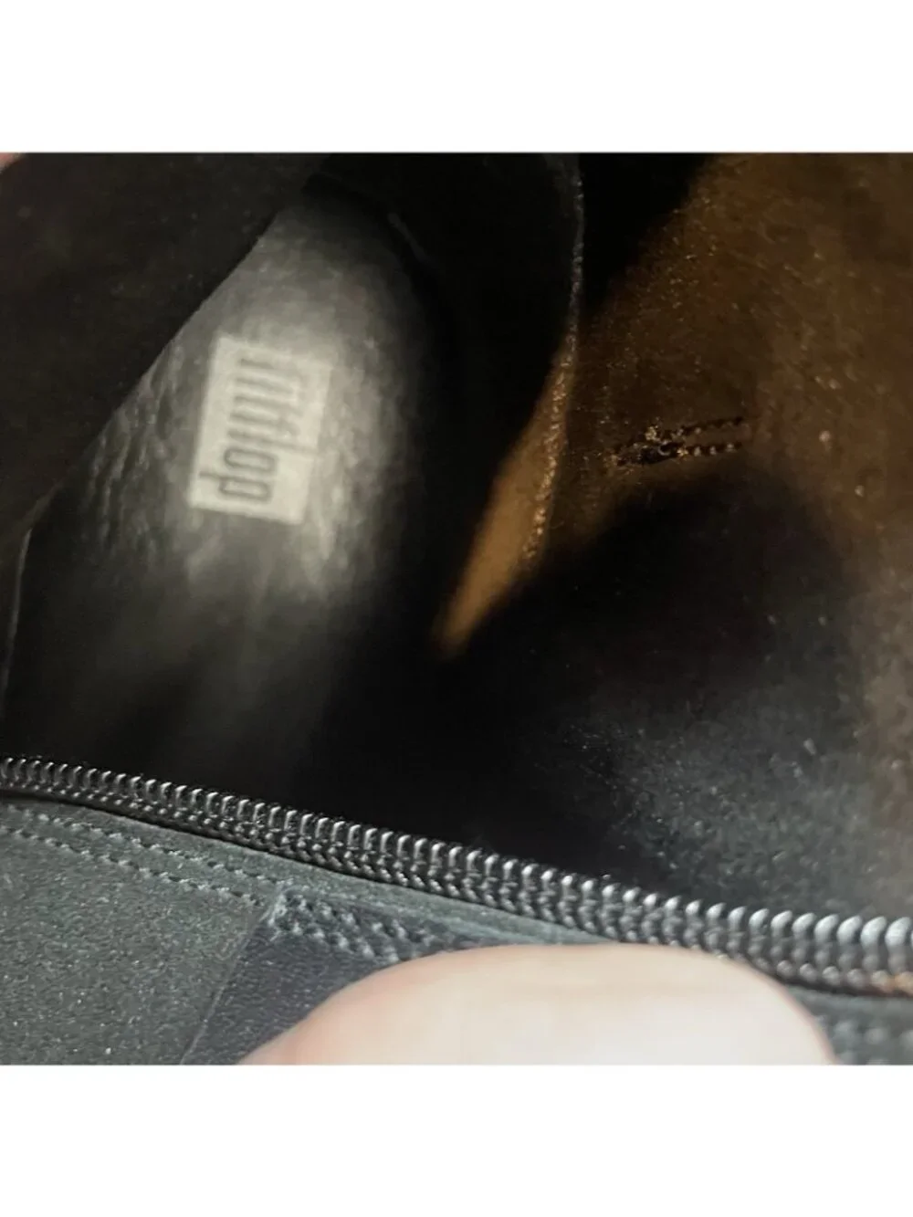 FitFlop Mona Buckle Ankle Boots Wm USA 8 EU 38 Black Suede Leather w Side-Zip